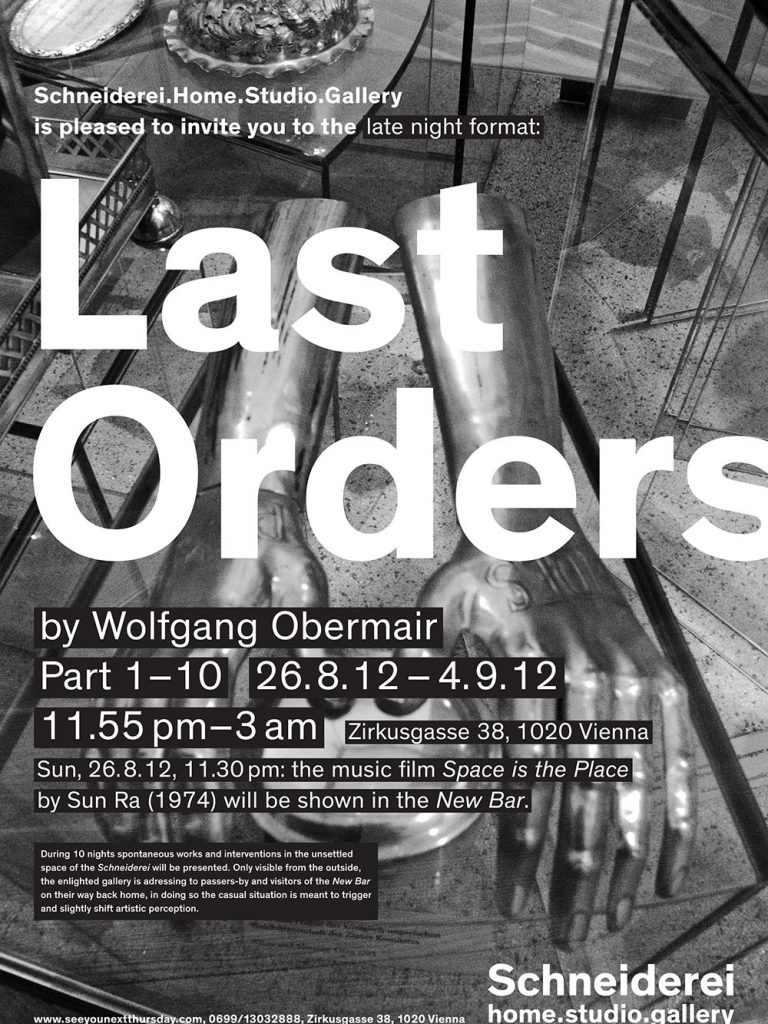 26.08-04.09, Last Orders, Schneiderei, Vienna, AT